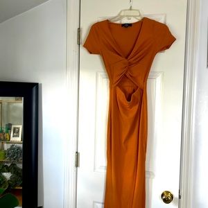 Orange Lulus Ribbed Dress